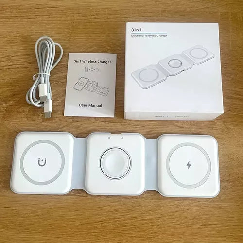 Cargador Inalámbrico 3 en 1 para Apple – iPhone, Apple Watch y AirPods