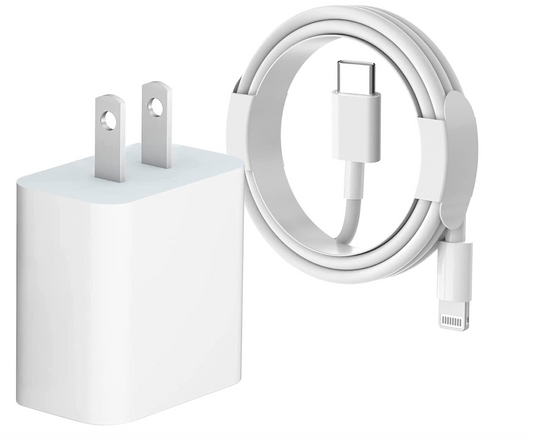 Cargador Rápido iPhone 20W + Cable USB-C a Lightning